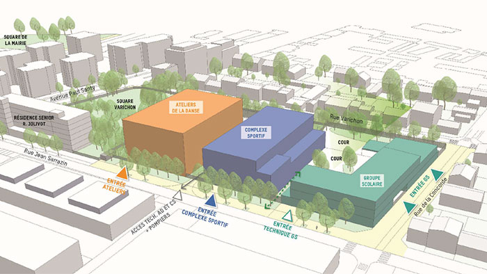 Maquette des futurs Ateliers de la danse à Lyon