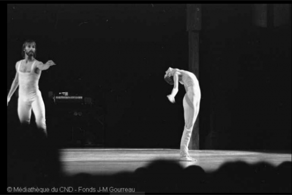 Carolyn Carlson, Quentin Rouillier dans X-Land, 1976 © J.M. Gourreau