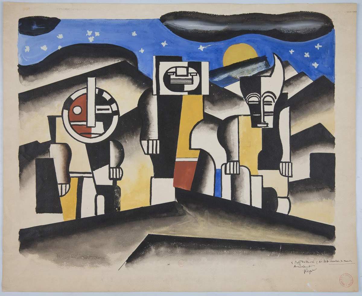 La Création du monde, chorégraphie de Jean Börlin : projet de décor Gouache de Fernand Léger 1923 – BnF, Bibliothèque-musée de l’Opéra©Fernand Léger ADAGP Paris 2014